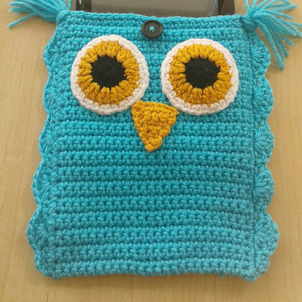 Crochet Owl Tablet Cover - Picture 2 of 2